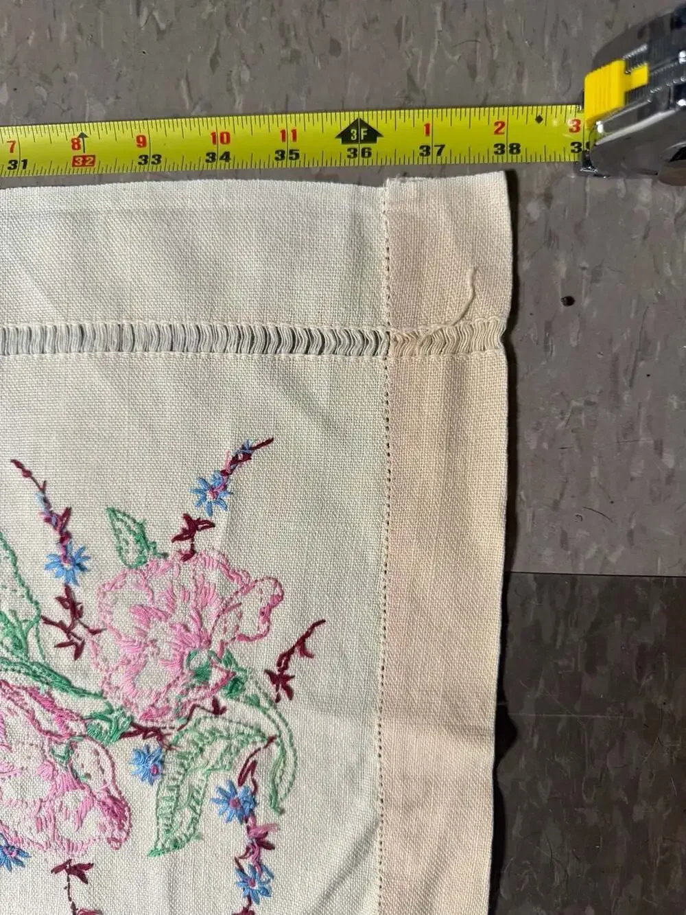 Vintage Hand Embroidered Linens and Huck Weave Towels - Set of 3